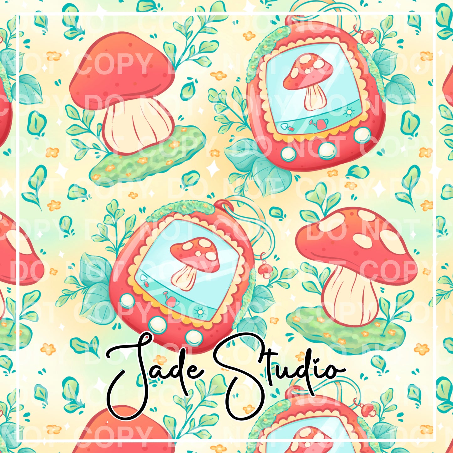 Mushroom Pet Seamless Pattern