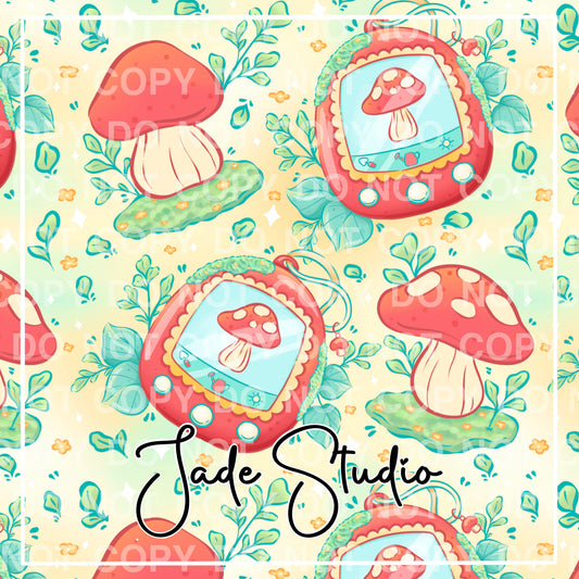 Mushroom Pet Seamless Pattern