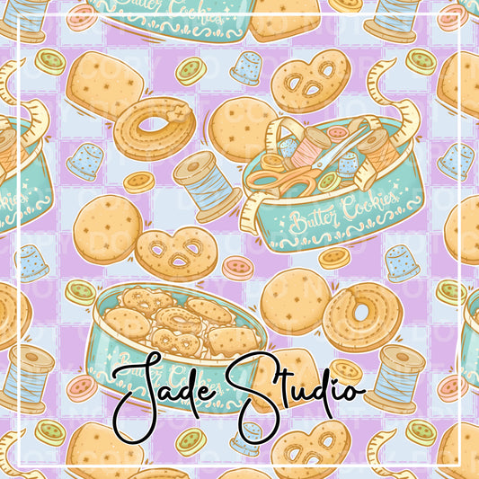 Cookie Tin Seamless Pattern