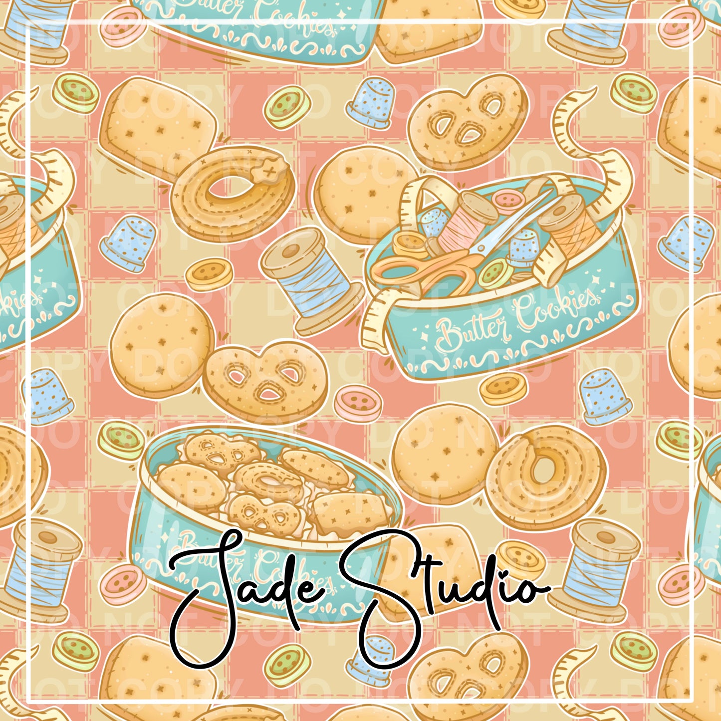 Cookie Tin Seamless Pattern