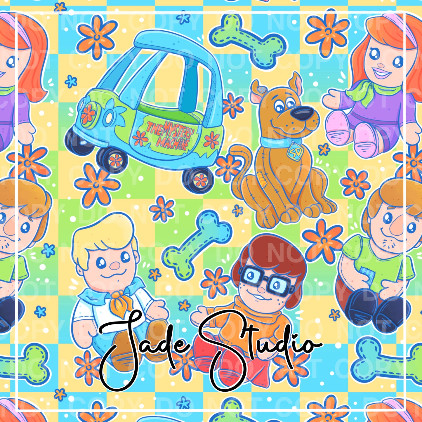 Mystery Toys Seamless Pattern