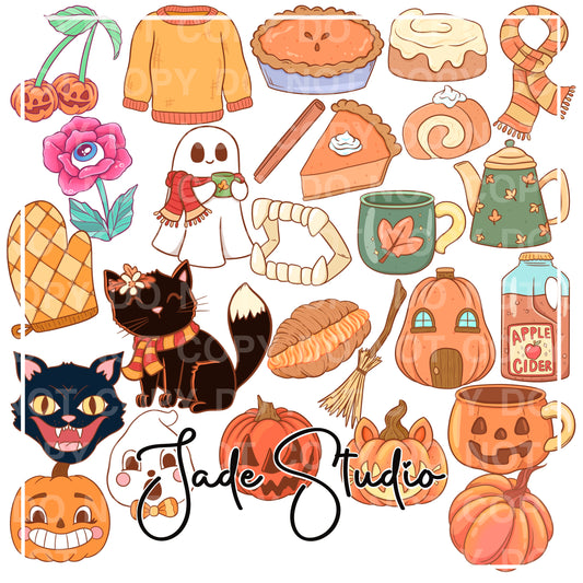 October Vibes Clip Art Bundle
