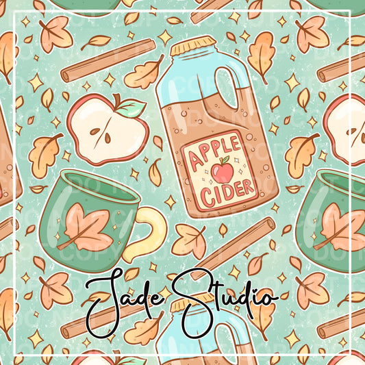Fall Cider Seamless Pattern