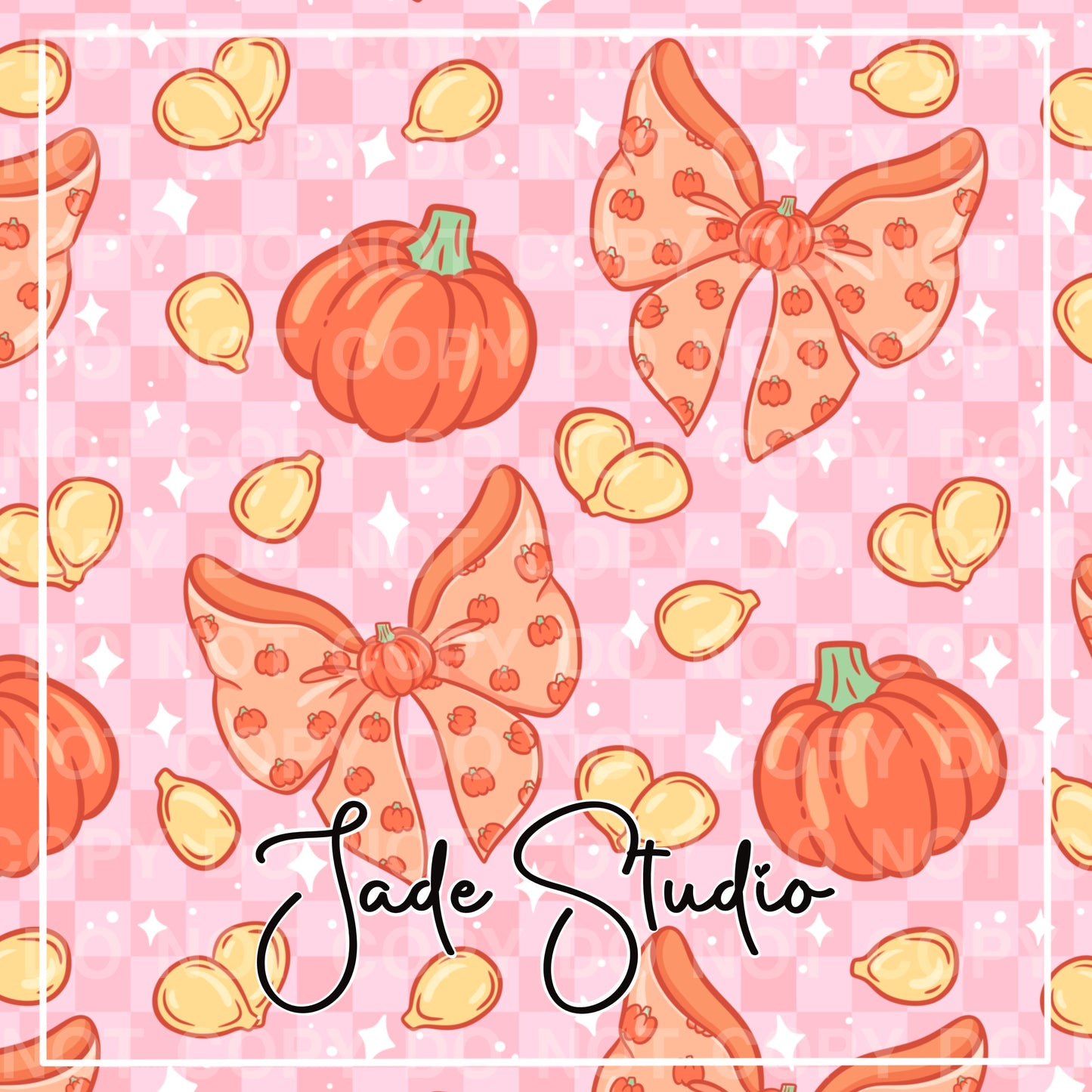 Pumpkin Bows Seamless Pattern