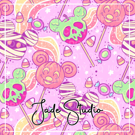 Spooky Cake Pops Seamless Pattern