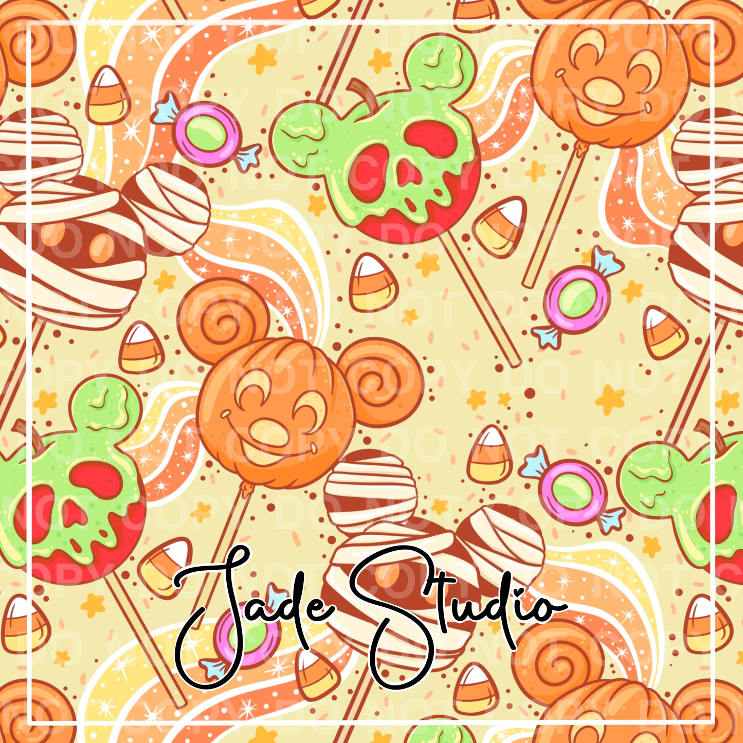 Spooky Cake Pops Seamless Pattern