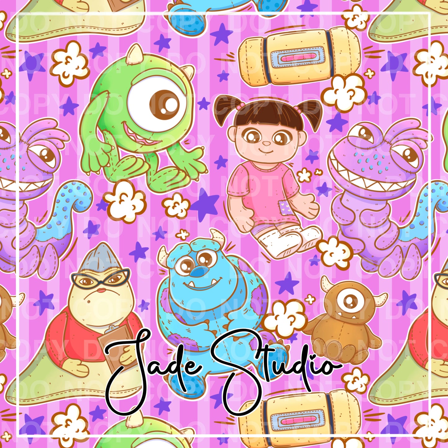 Monster Plushies Seamless Pattern