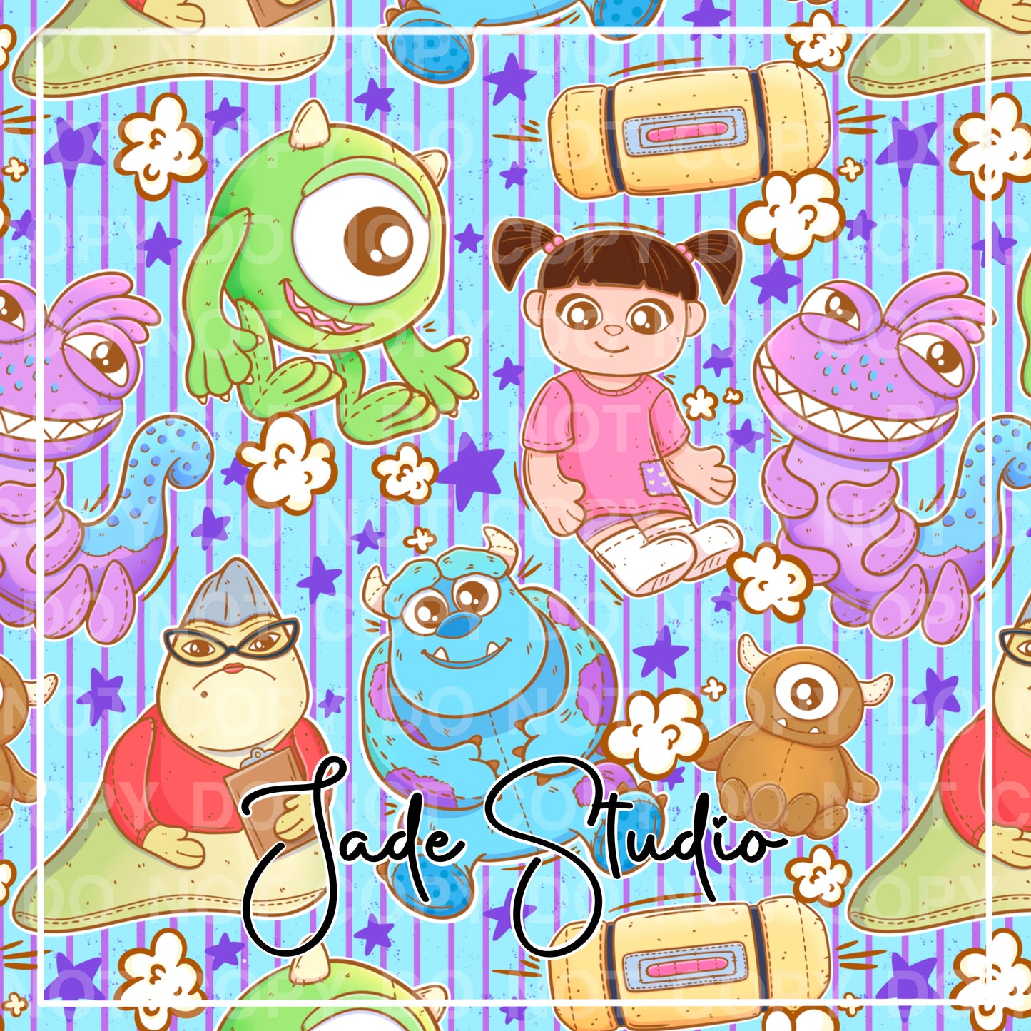 Monster Plushies Seamless Pattern