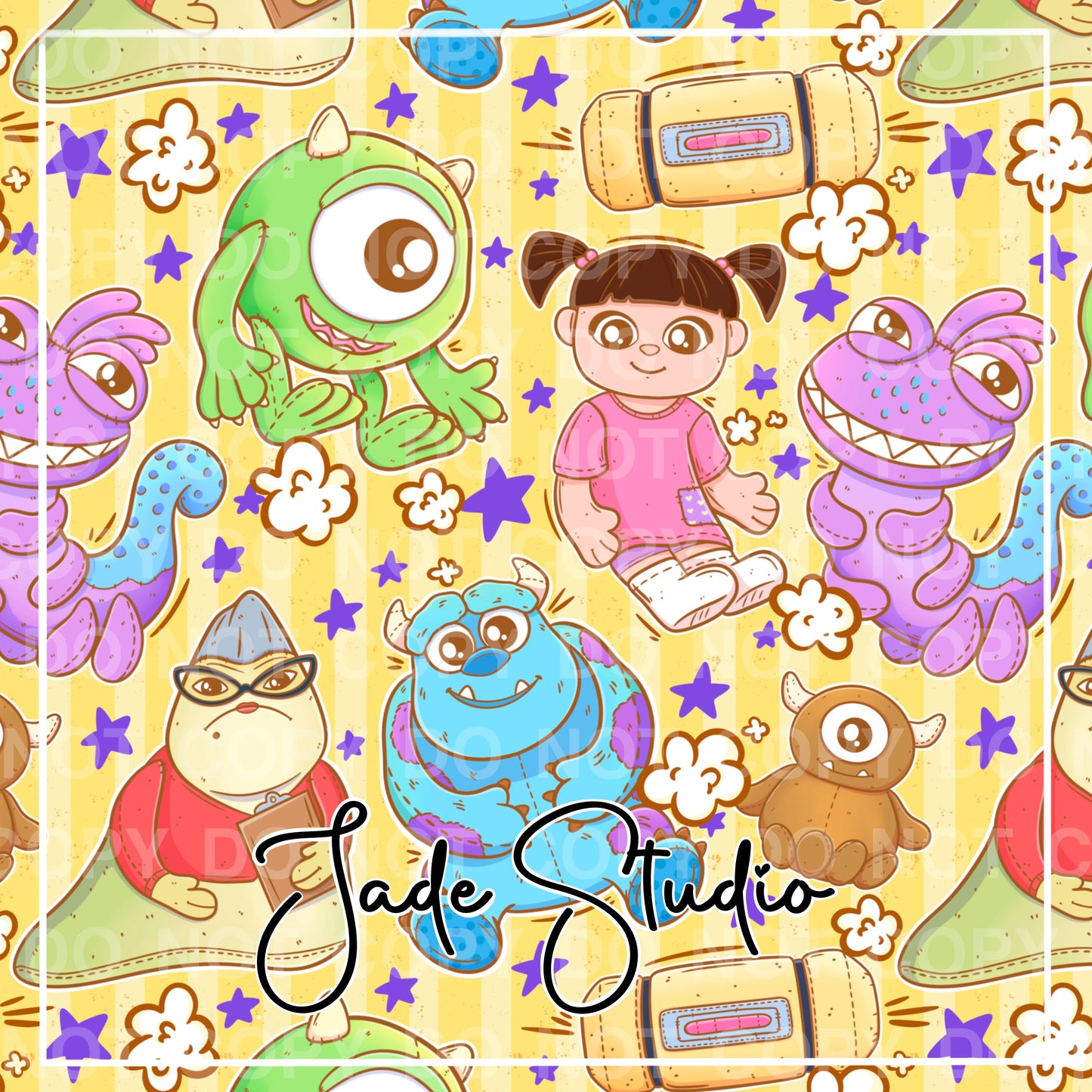 Monster Plushies Seamless Pattern
