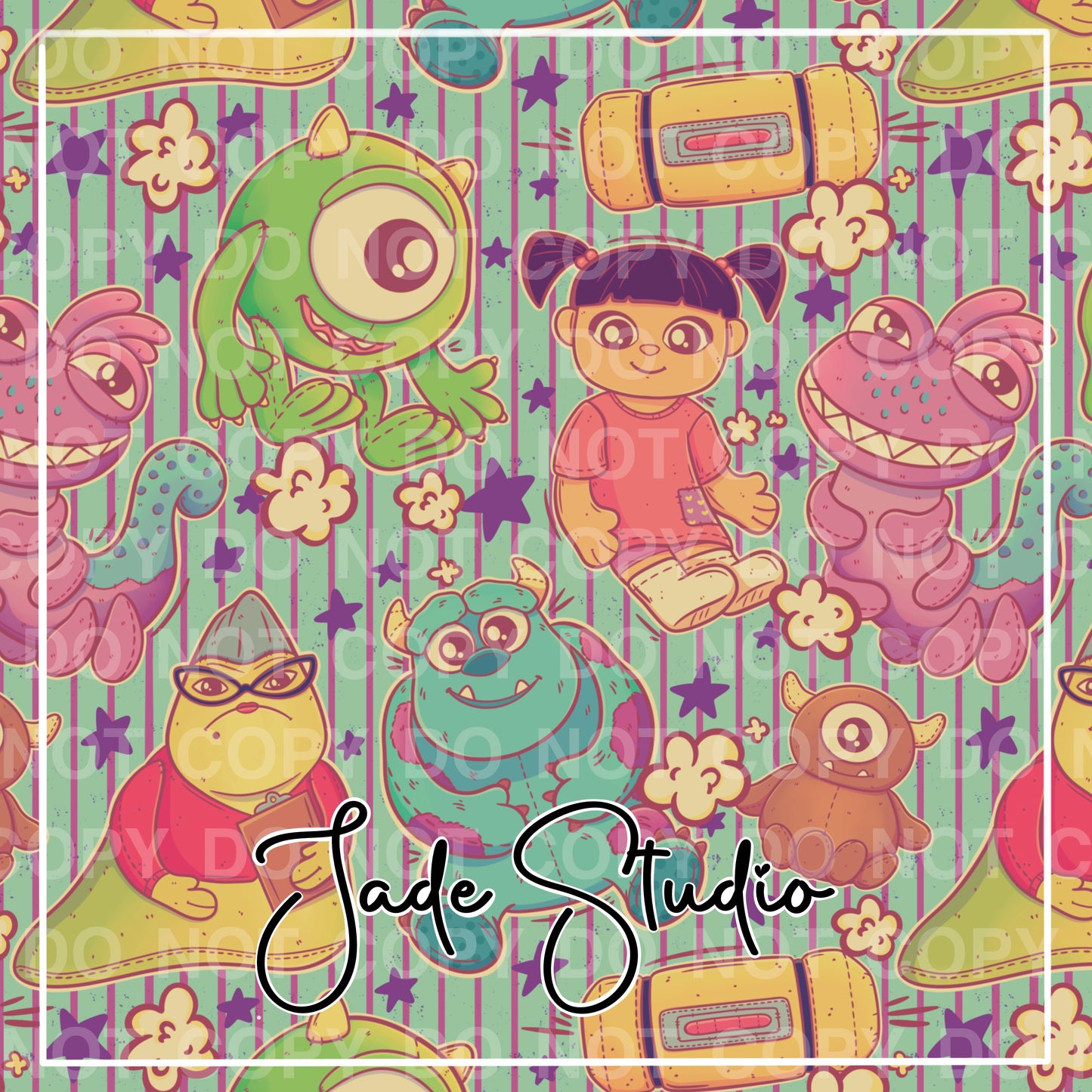 Monster Plushies Seamless Pattern