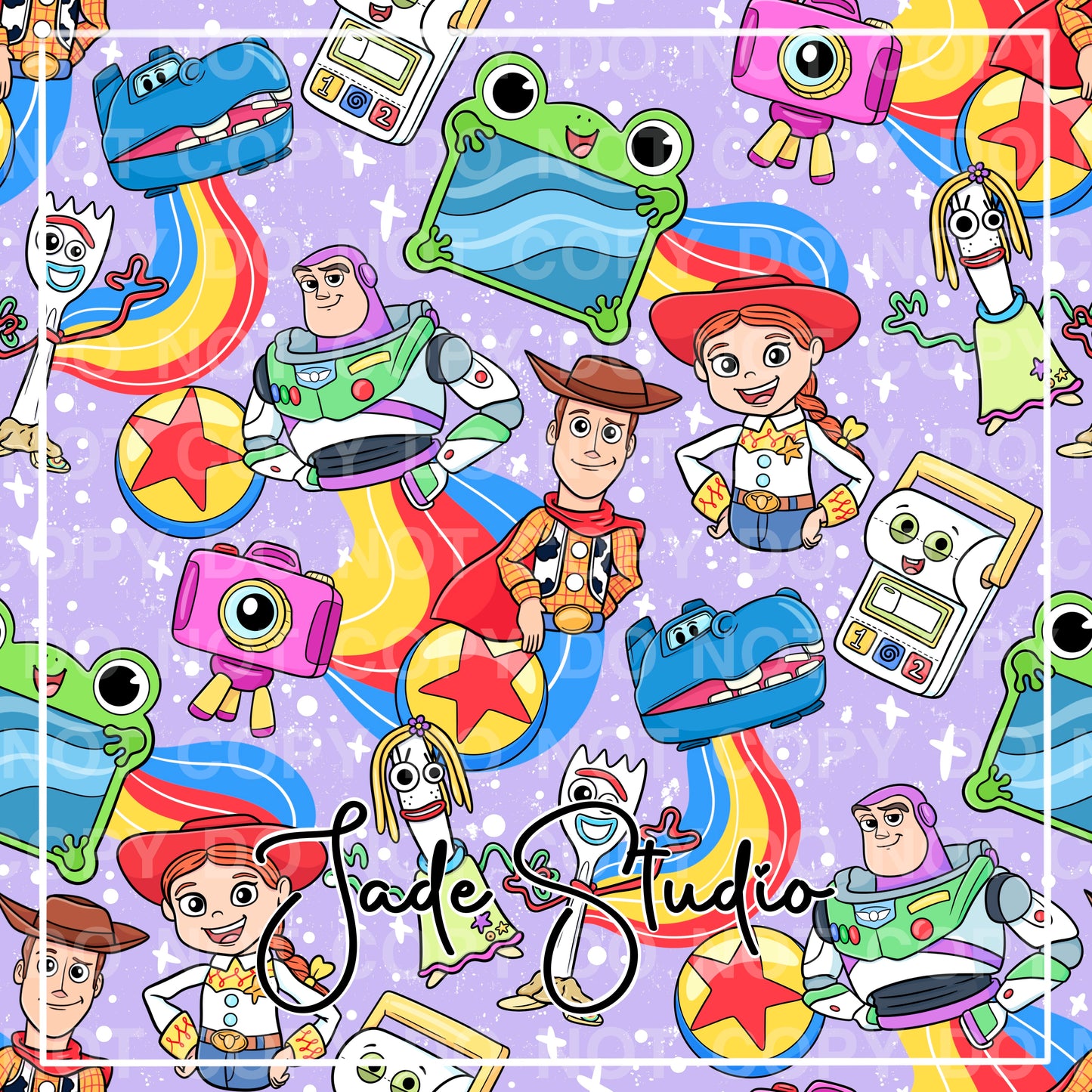 Tossed Toys Seamless Pattern