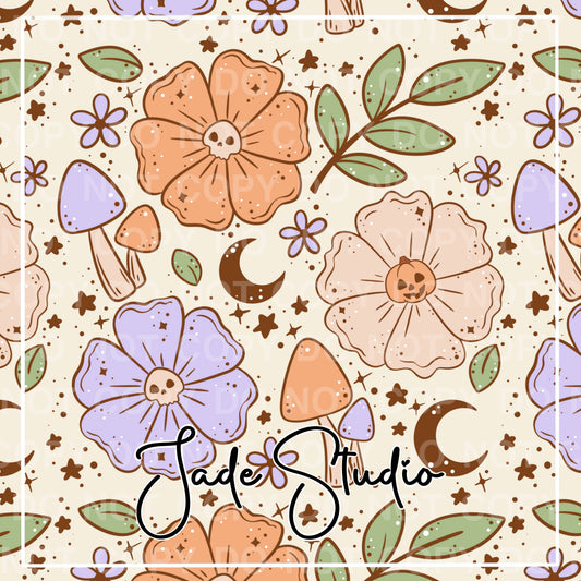 Spooky Florals Seamless Pattern