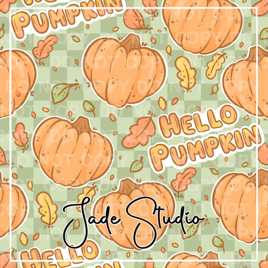 Hello Pumpkin Seamless Pattern