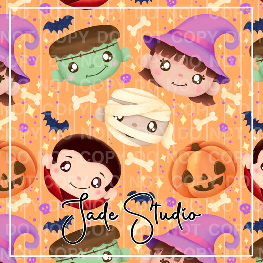 Halloween Costumes Seamless Pattern