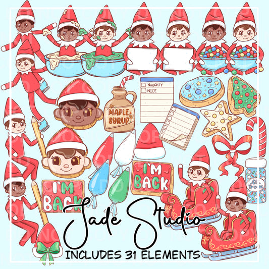 Mischievous Elf Clip Art Set