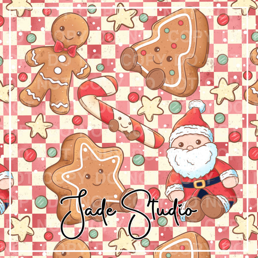 Gingerbread Jelly Plushies Seamless Pattern