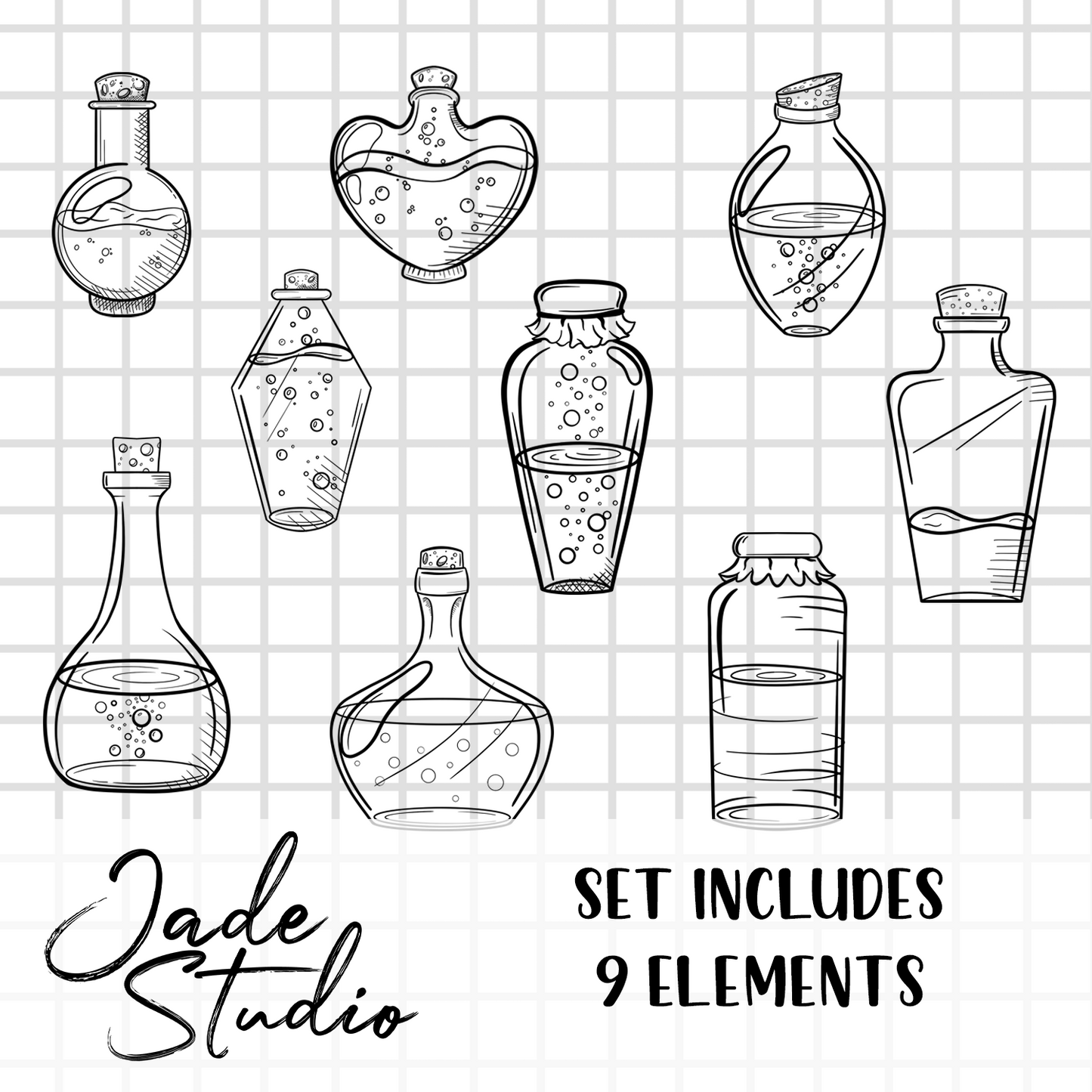 Potion Bottle Clip Art Set