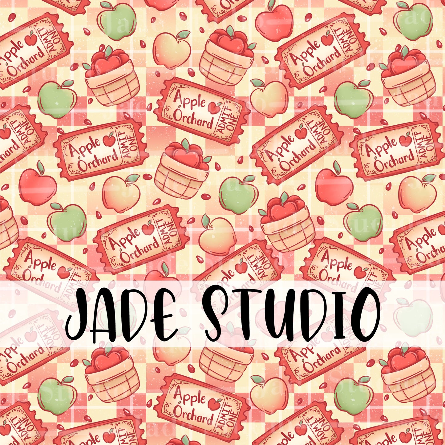 Apple Orchard Tickets Seamless Pattern