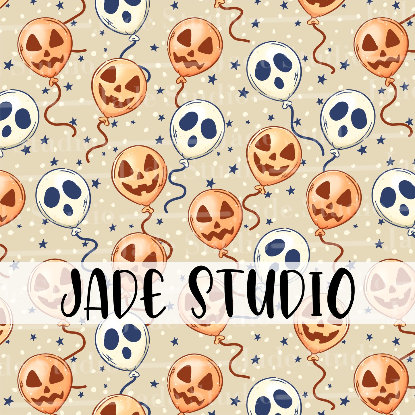 Halloween Balloons Seamless Pattern