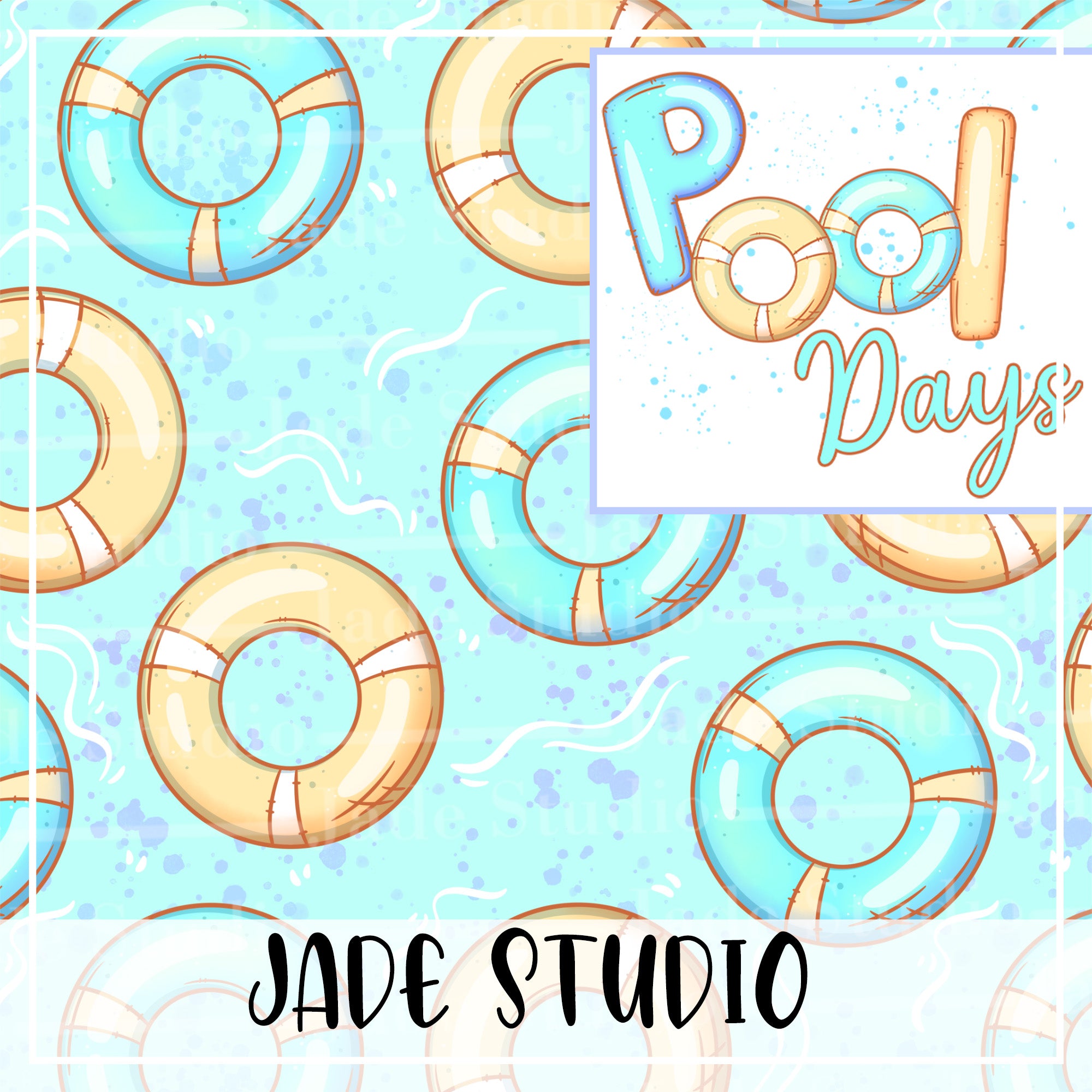 Pool Days Seamless Pattern Bundle – Jade Studio by Charise