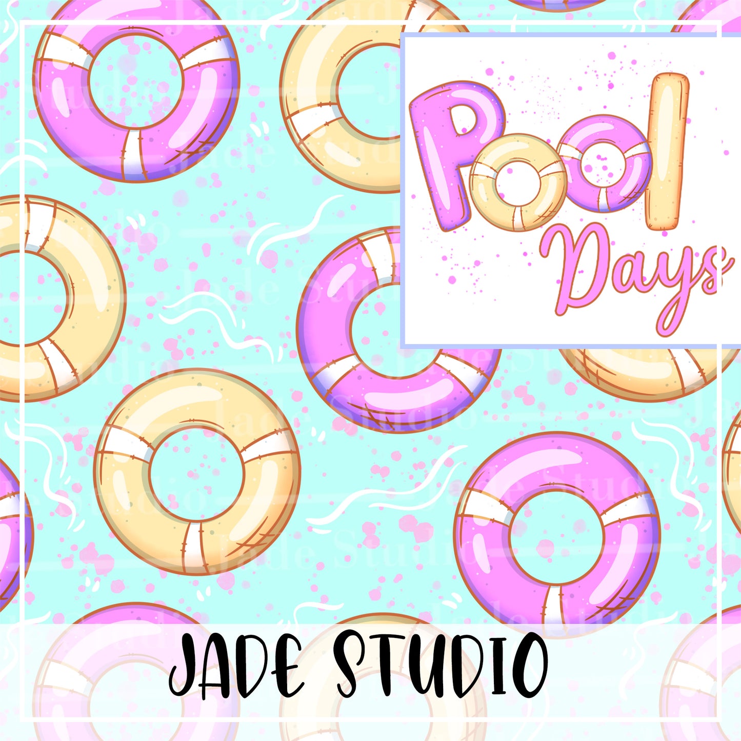 Pool Days Seamless Pattern Bundle – Jade Studio by Charise