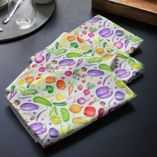 Watercolor Veggies Cloth Napkin Set