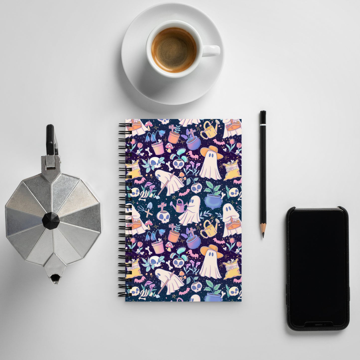 Gardening Ghosts Spiral notebook