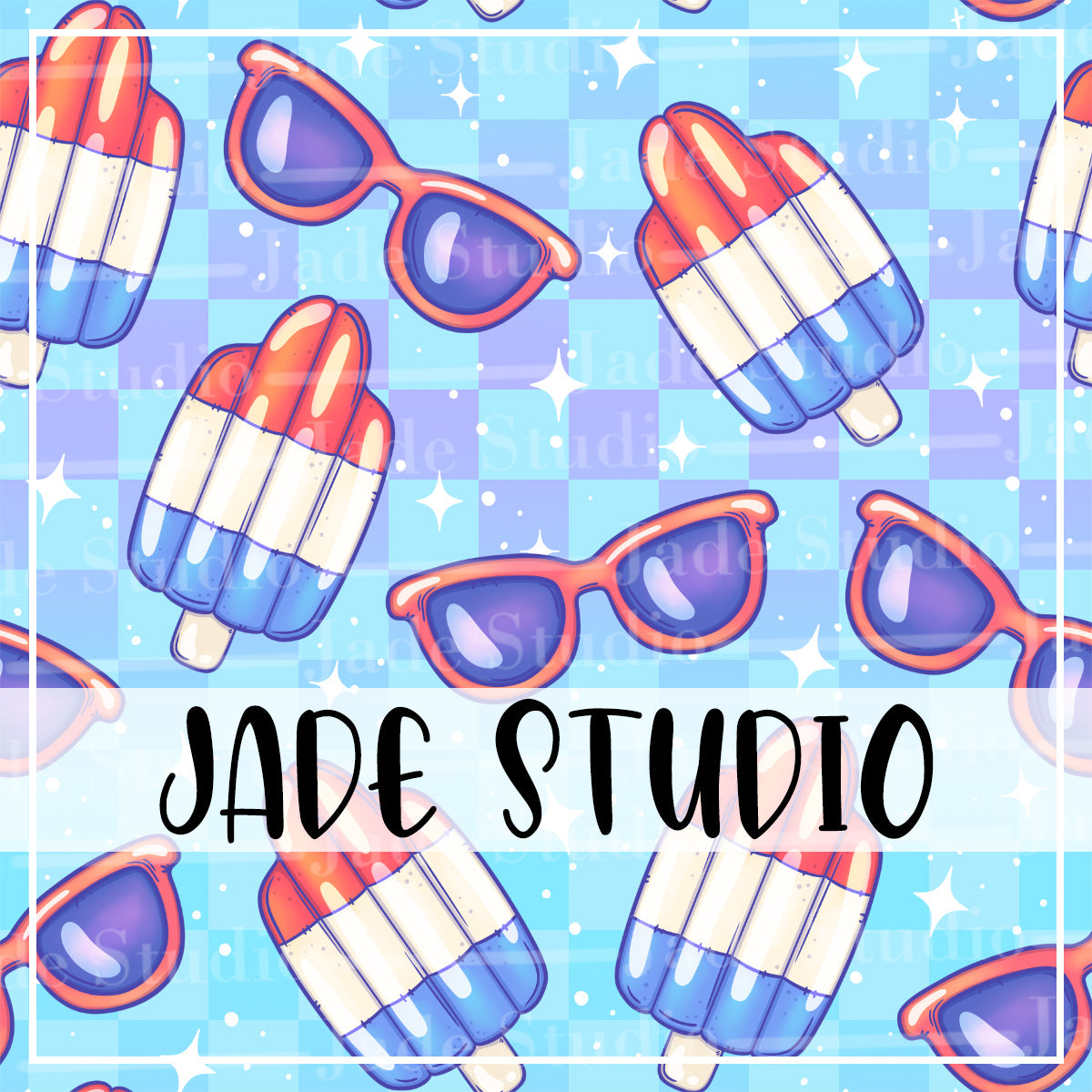 4th of July Floaties Seamless Pattern
