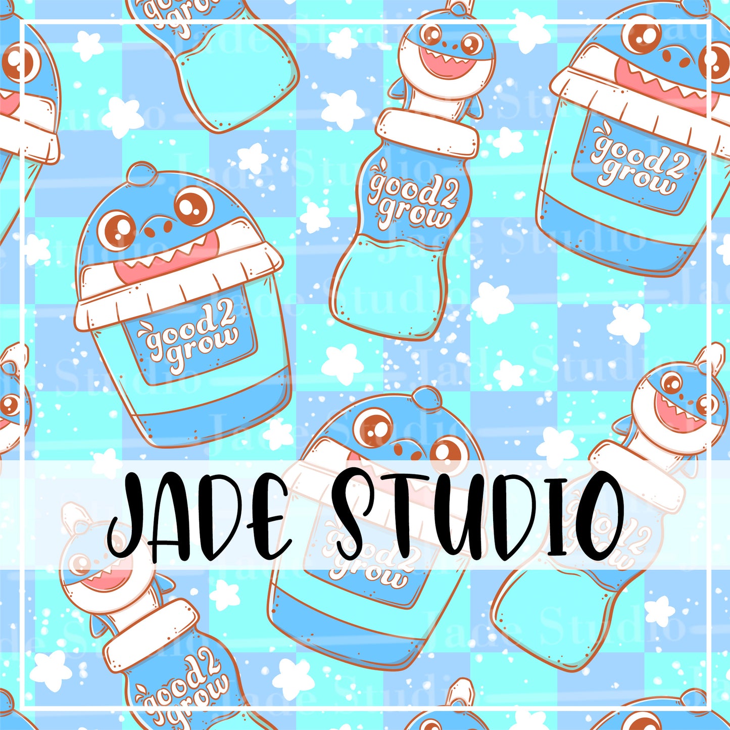 Shark Snacks Seamless Pattern