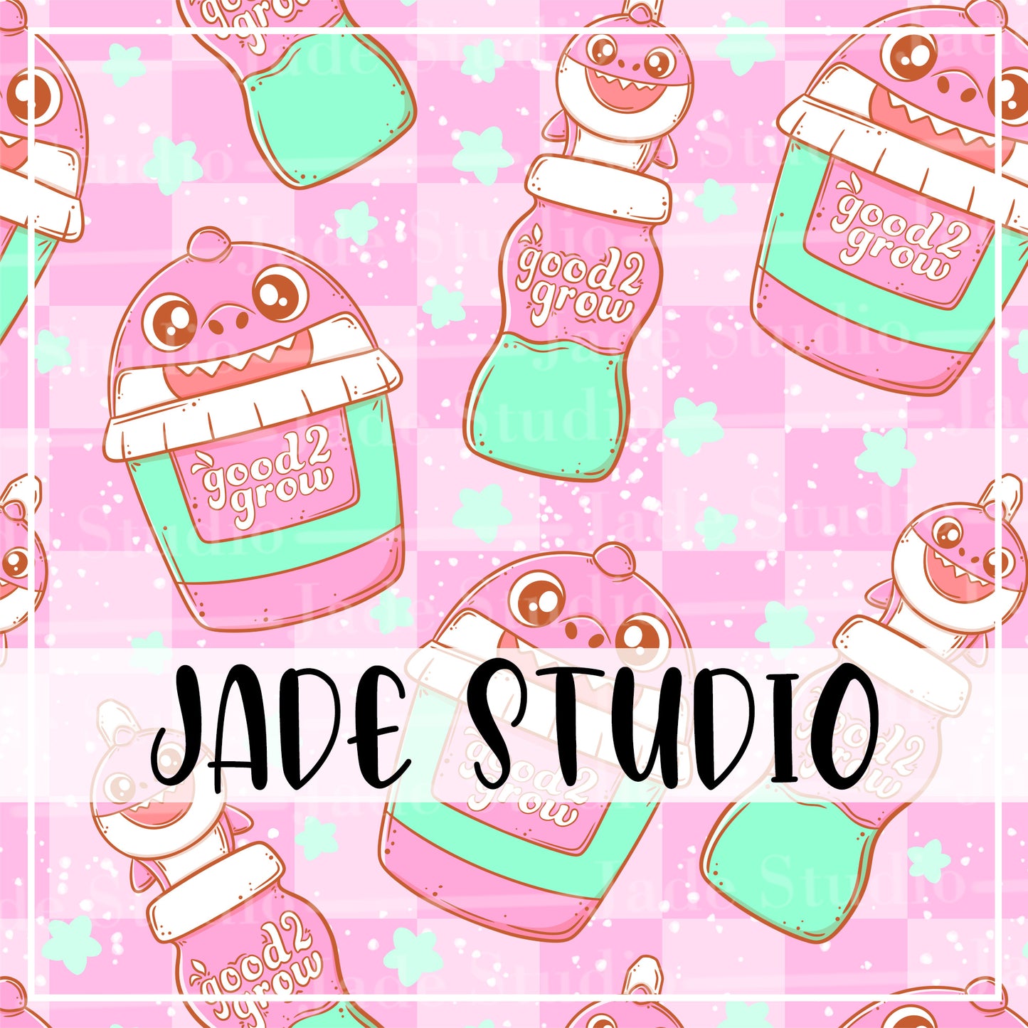 Shark Snacks Seamless Pattern