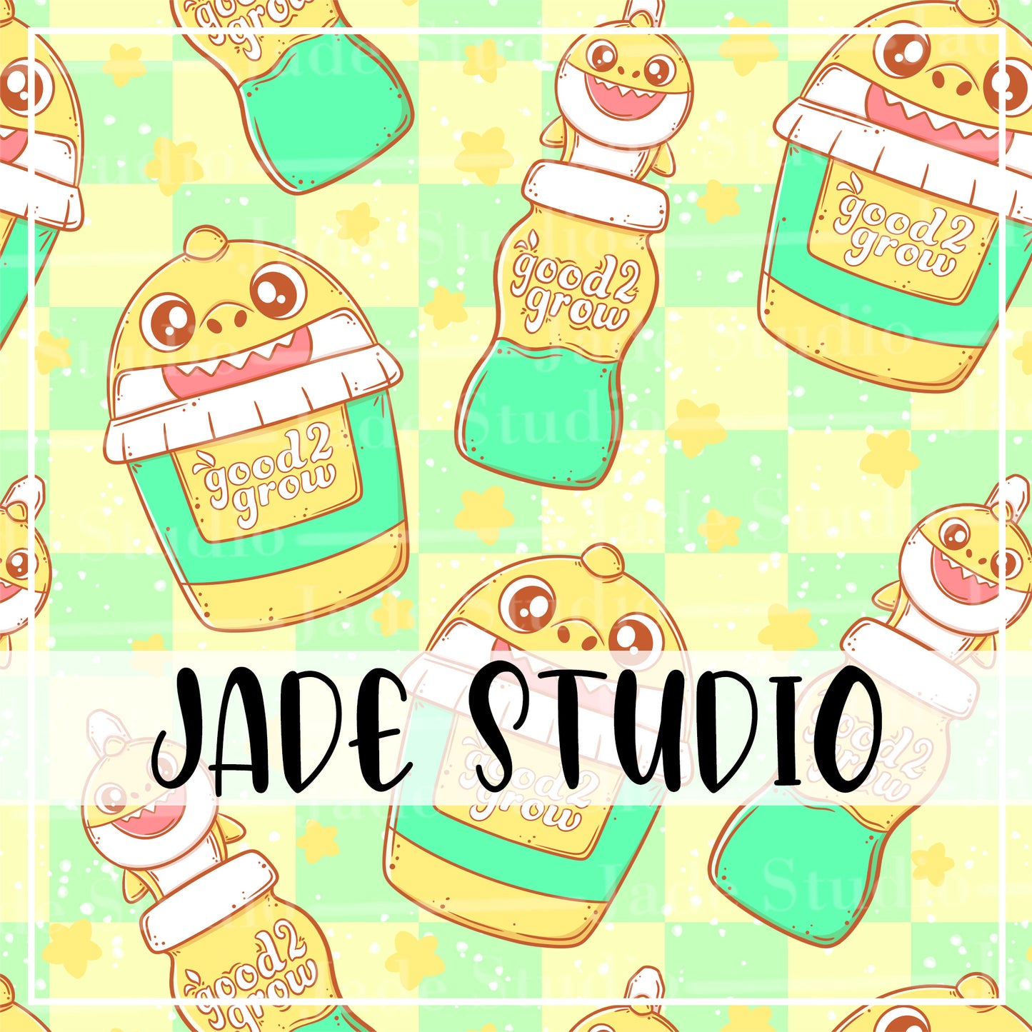 Shark Snacks Seamless Pattern