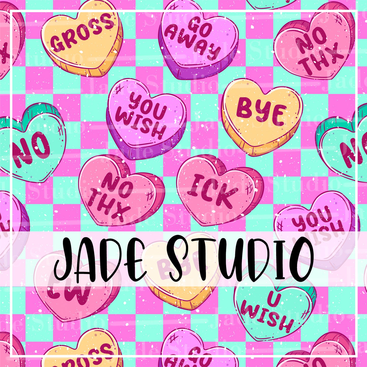 Candy Hearts Seamless Pattern