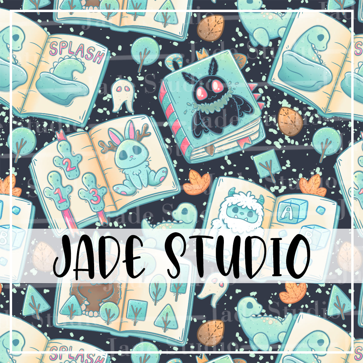 Cryptid Busy Books Seamless Pattern