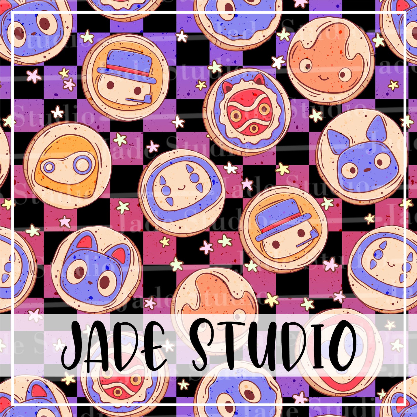 Ghibi Cookies Seamless Pattern