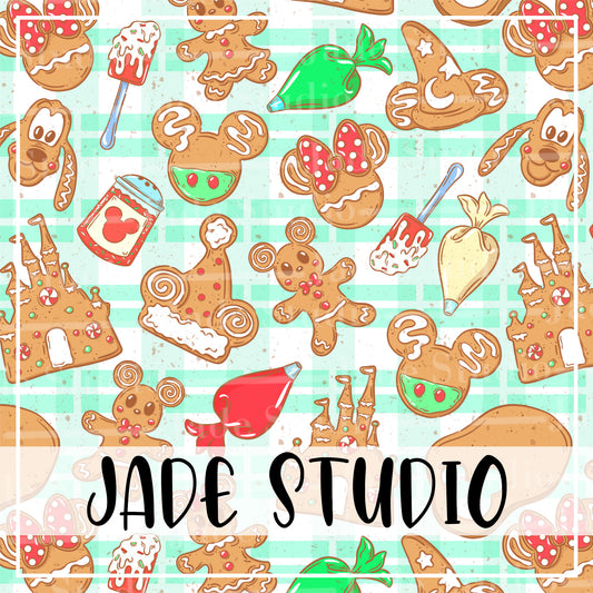 Magical Gingerbreads Seamless Pattern