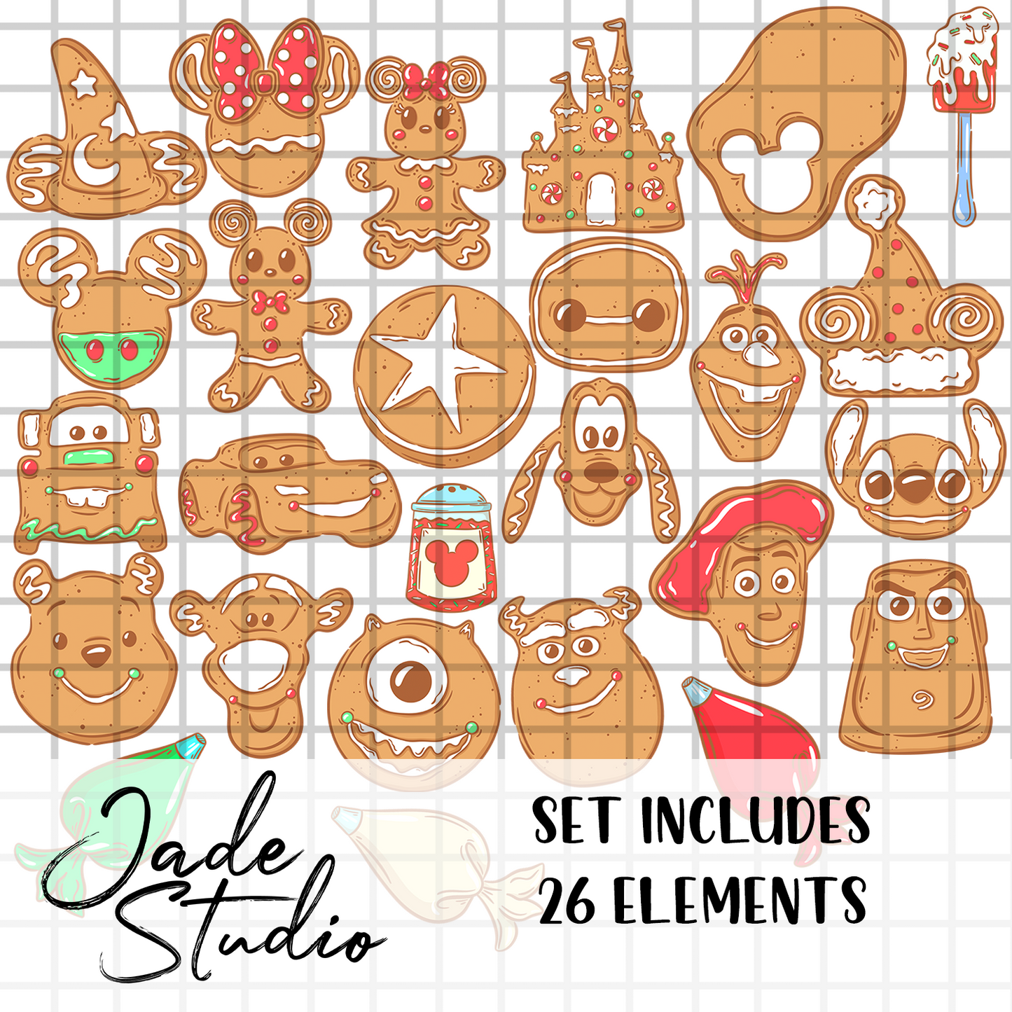 Gingerbread Character Cookies Clip Art Set