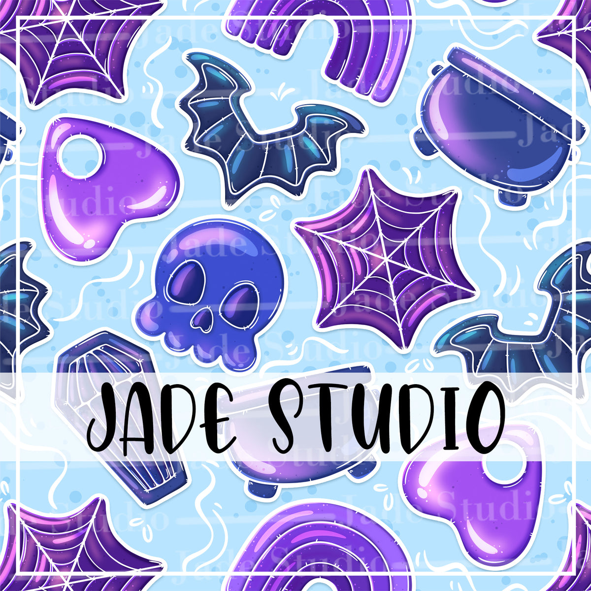 Patterned Floaties Dark Floaties Seamless Pattern – Jade Studio by Charise