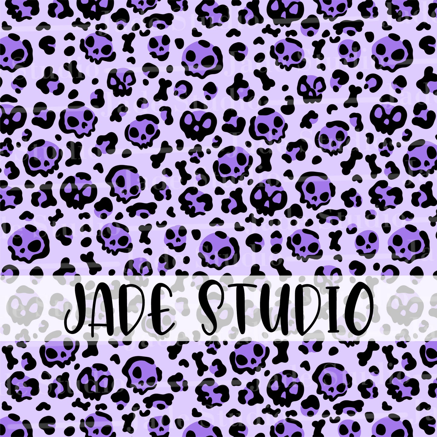 Skull and Bones Leopard Print Seamless Pattern