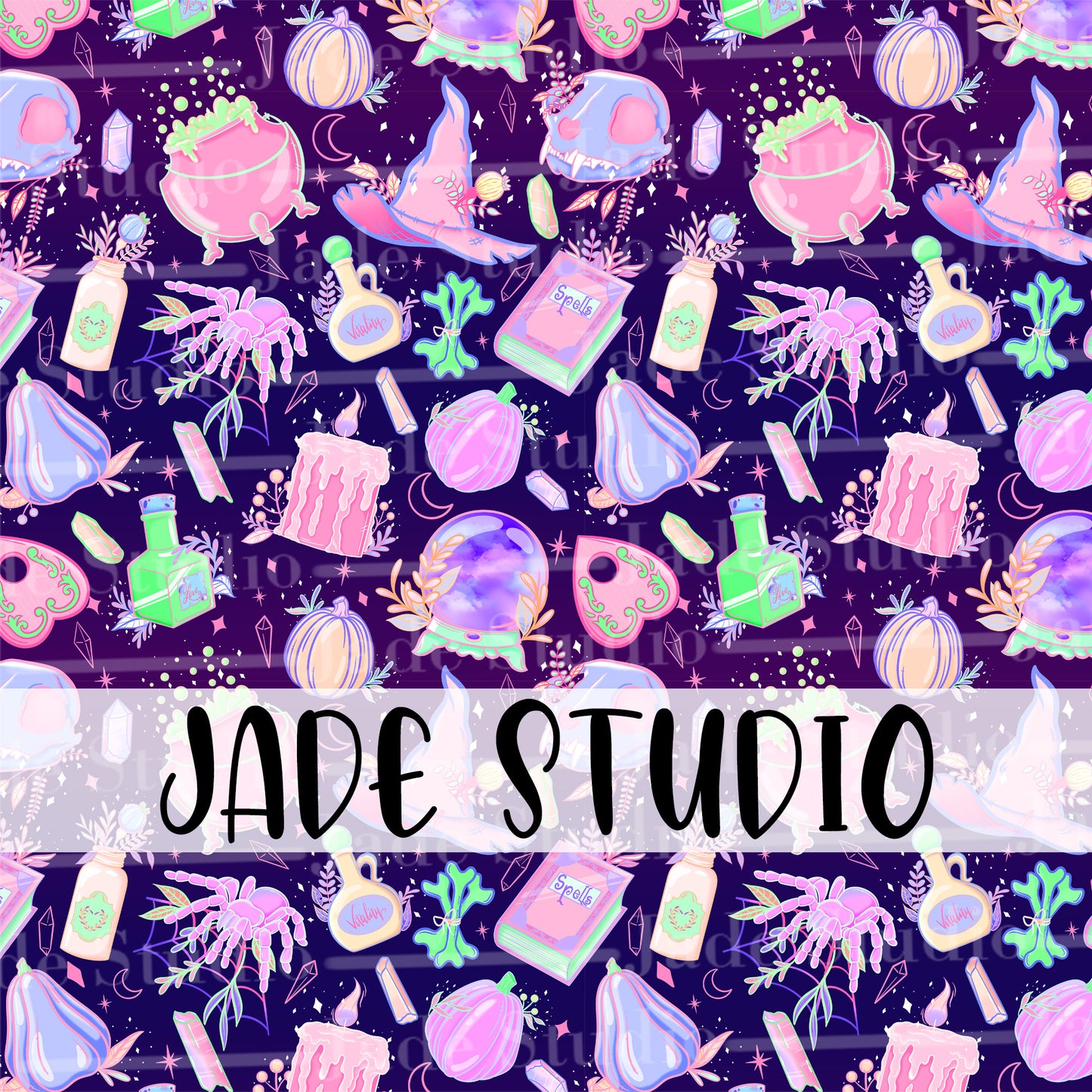 Pastel Witch Seamless Pattern