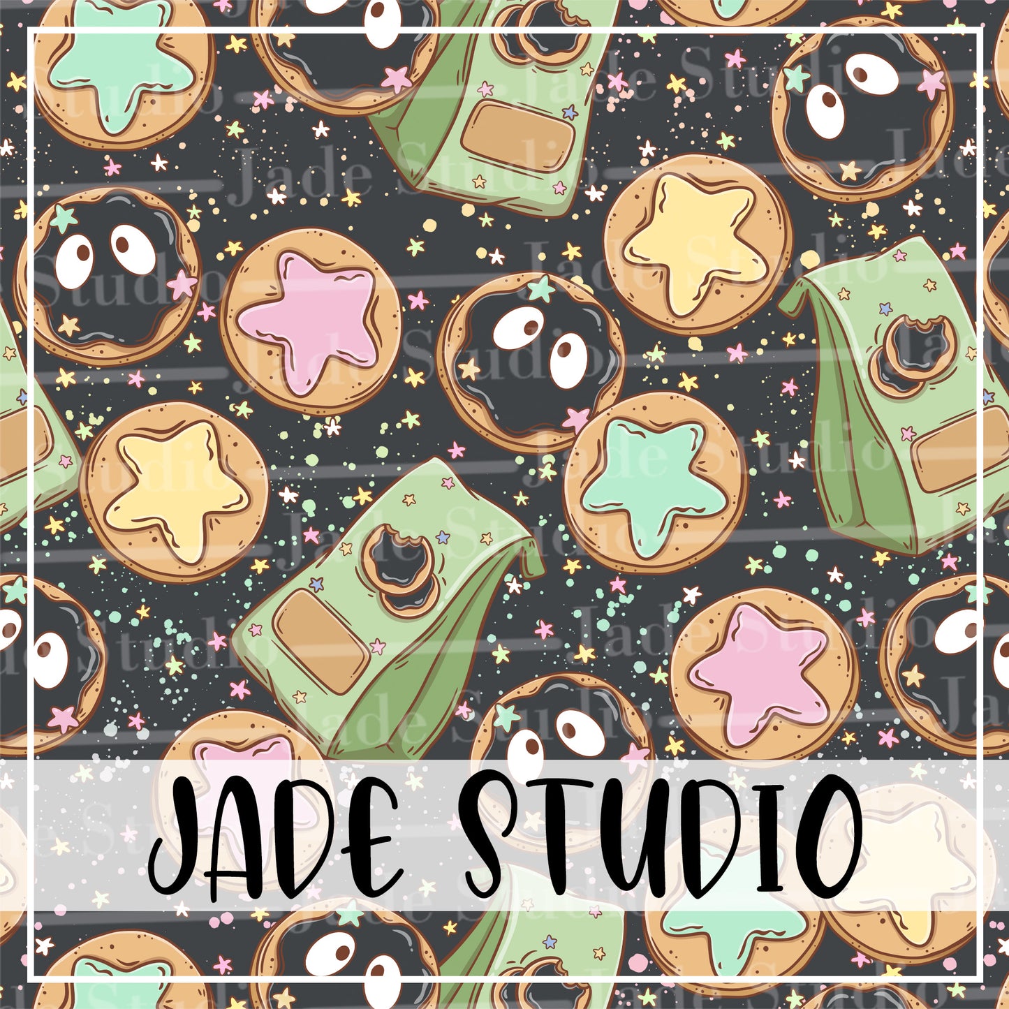 Soot Cookies Seamless Pattern