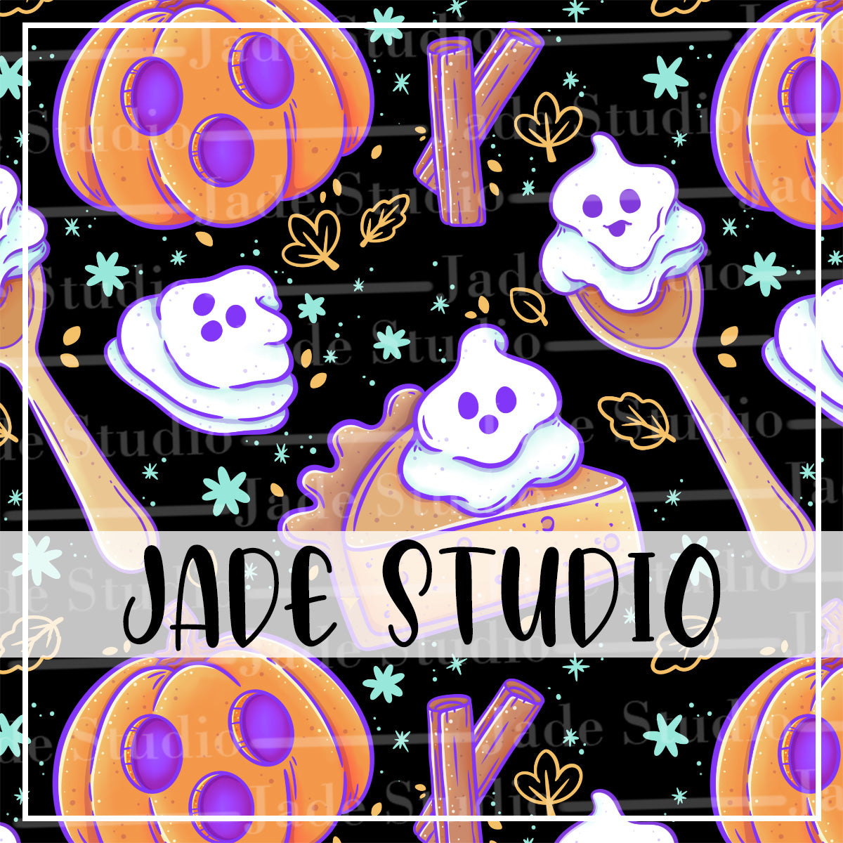 Spooky Pumpkin Pie Seamless Pattern