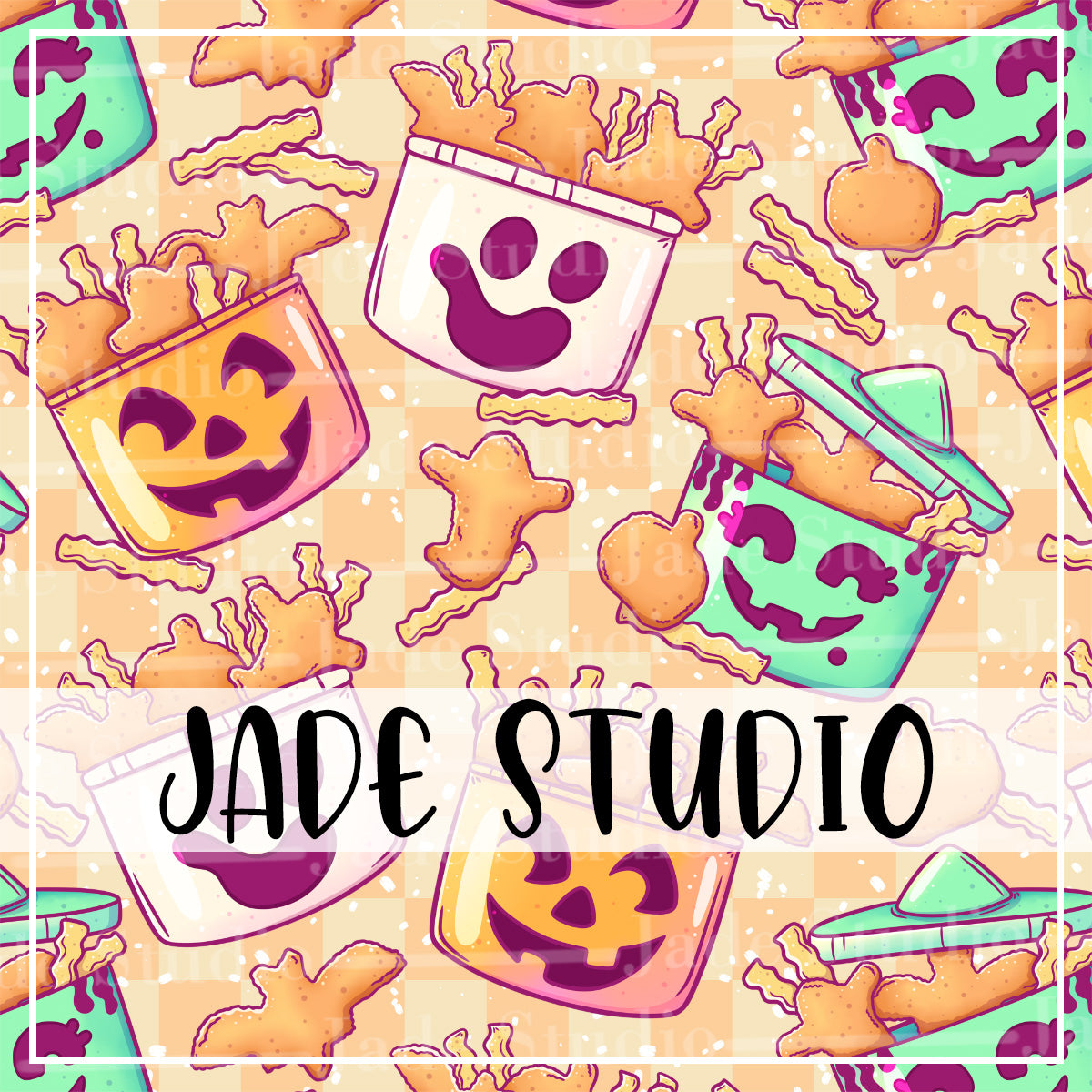 Spooky Nuggs Seamless Pattern